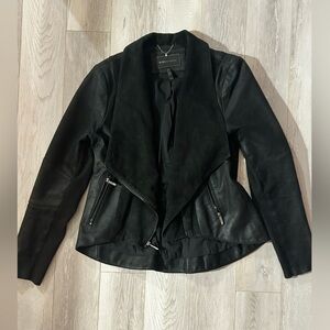 BCBG | Black Leather and Suede Jacket